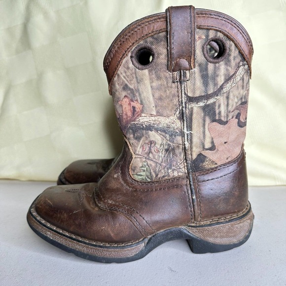 Lil' Durango Saddle Camo Square Toe Western Cowboy Boots Kids Size 8 - Picture 6 of 10